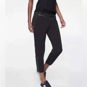 Athleta Mod Trekkie Crop with Metal Zipper Details, Black, Size 8